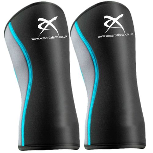 XC Knee Sleeves (Pair) 7MM Powerlifting Weightlifting Patella Support Brace Protector Black