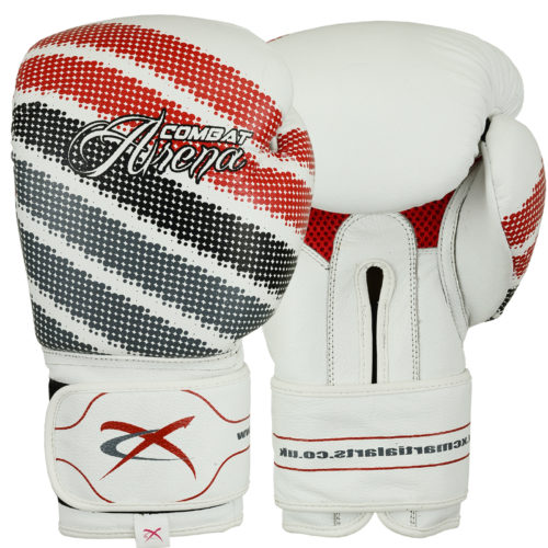 XC White Premium /Nappa Leather Mesh Boxing Gloves
